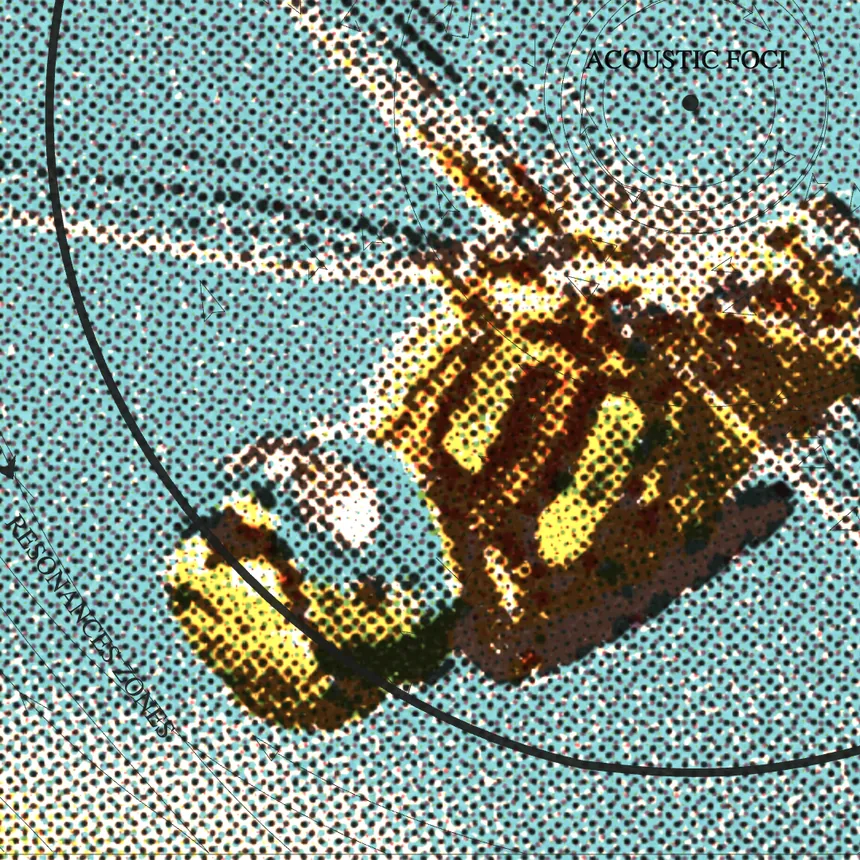 Extreme close up of the CMYK halftone dots over the dragonfly body.