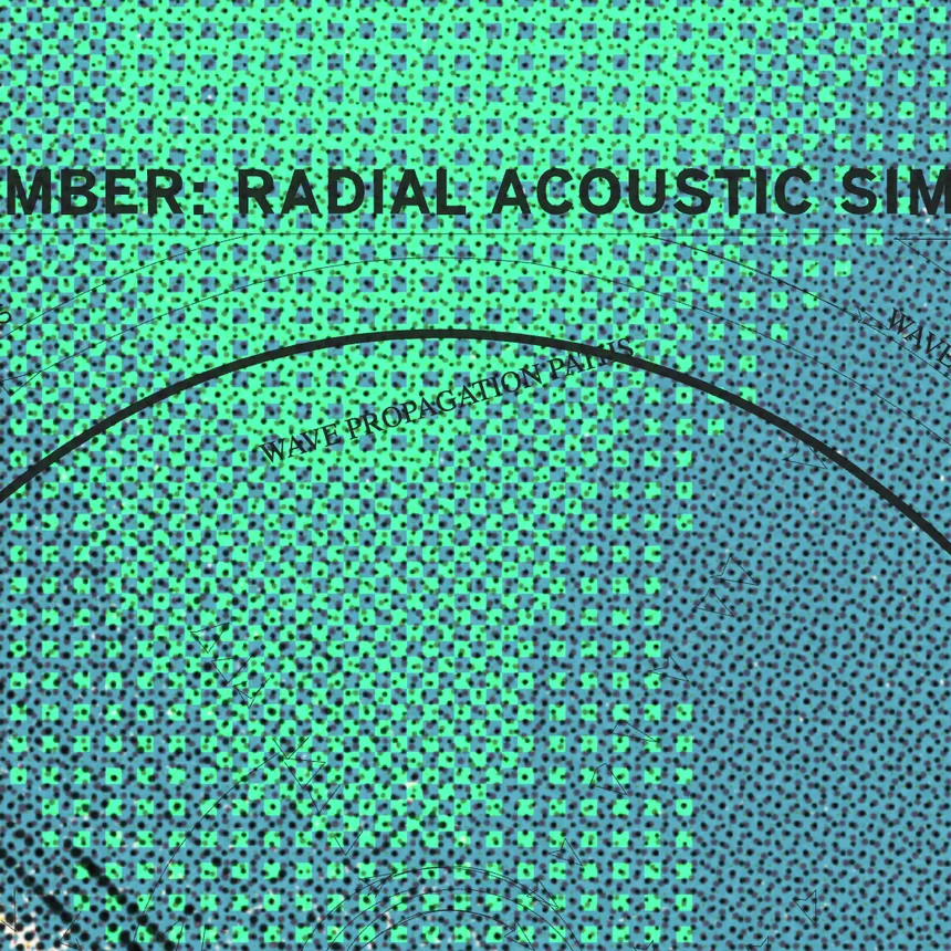 Close up where the radial diagram type crosses the dithered ground.