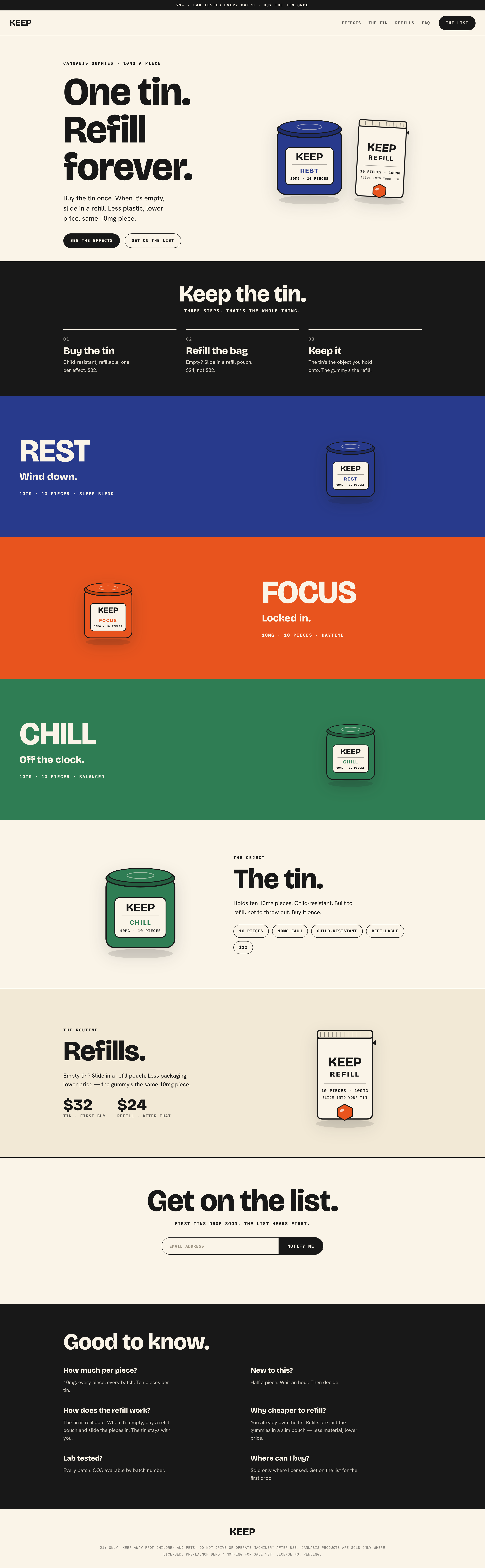KEEP | Refillable Cannabis Gummy Brand, hero image