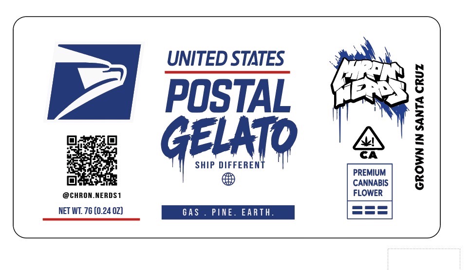 Postal Gelato 7g strain label