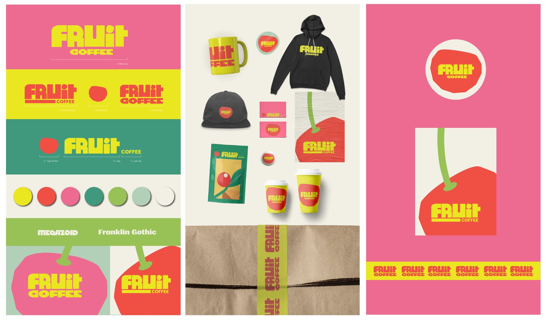 FRUIT Coffee branding guide spread