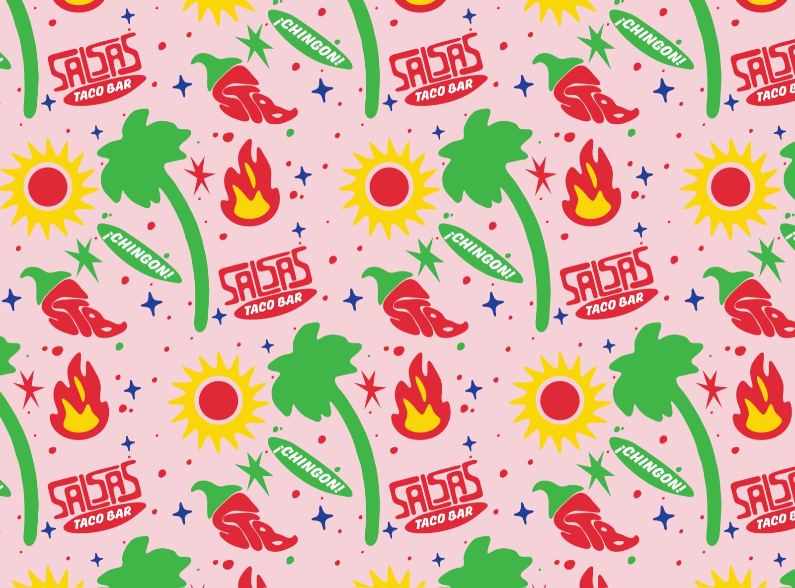Salsa's Taco Bar repeating brand pattern
