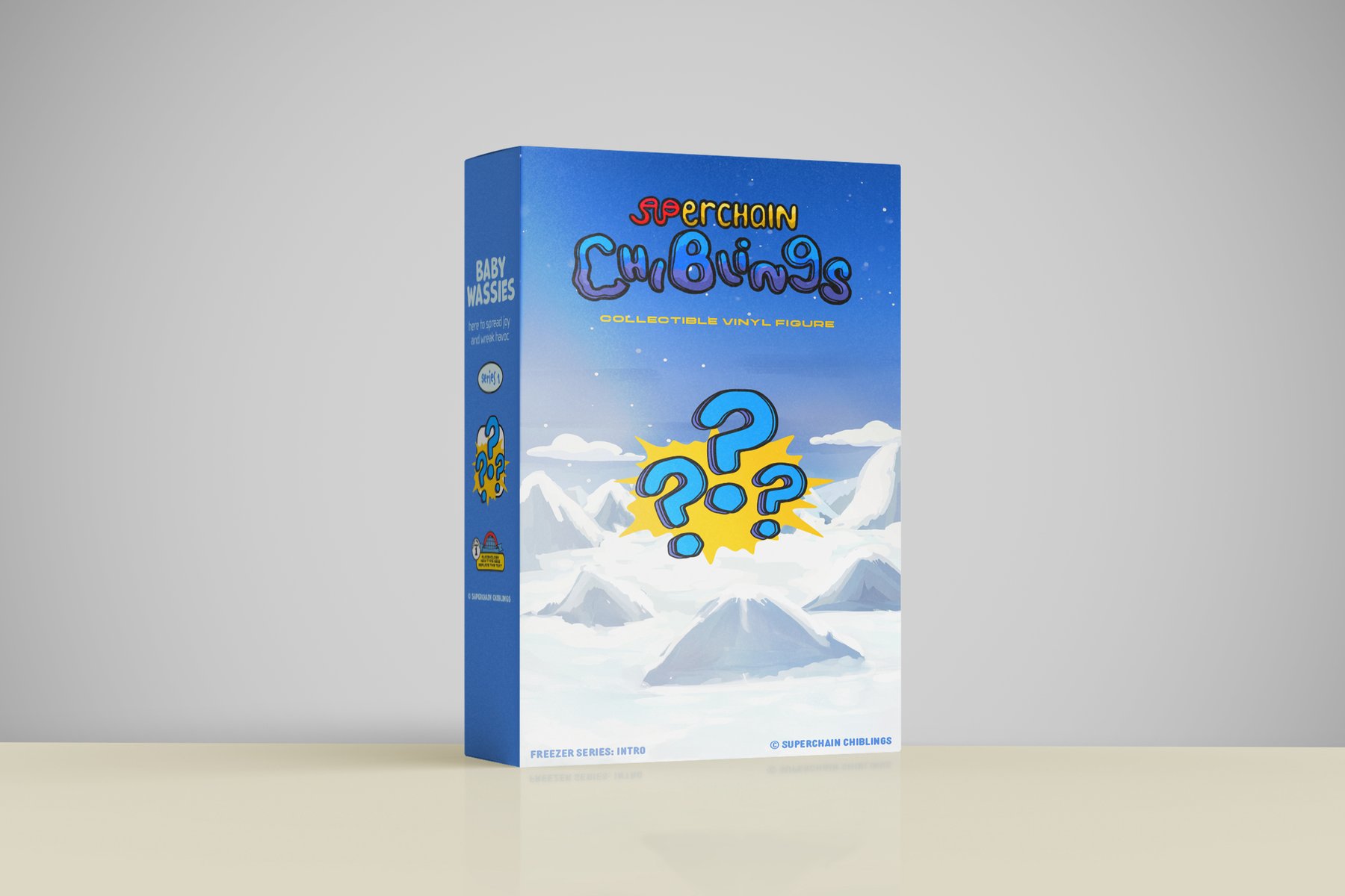 Chiblings cereal box mockup, front view